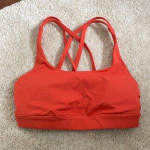 Lululemon Energy Bra, size 4 in Brick